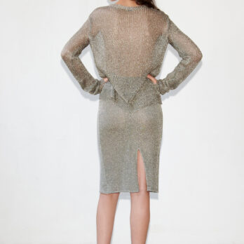 TL180 KNITWEAR CINZIA SKIRT METAL ARGENTO ANTICO 01