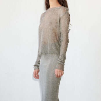 TL180 KNITWEAR CINZIA SKIRT METAL ARGENTO ANTICO 03