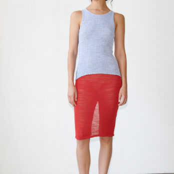 TL180 KNITWEAR CINZIA SKIRT ROSSO AND ROSA 01