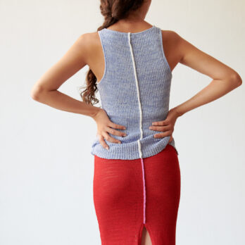 TL180 KNITWEAR CINZIA SKIRT ROSSO AND ROSA 02