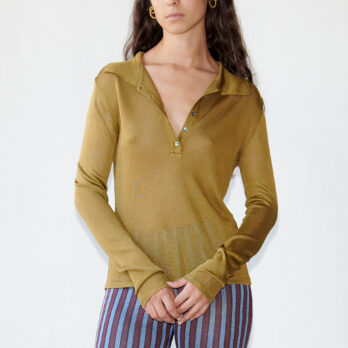 TL180 KNITWEAR POLO TOP OLIVA 01