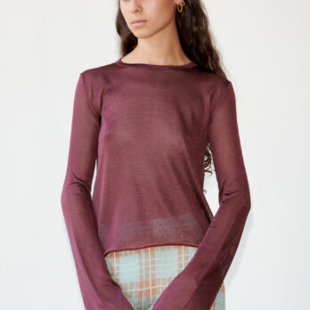 TL180 KNITWEAR POLPO TOP MELANZANA AND ARANCIO 01