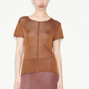 TL180 knitwear Clovis Knitted Top Vanise Caramello and Bordo 01
