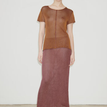 TL180 knitwear Clovis Knitted Top Vanise Caramello and Bordo 03