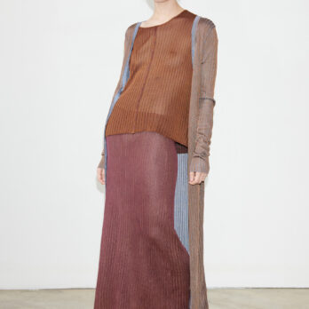 TL180 knitwear Clovis Knitted Top Vanise Caramello and Bordo 04