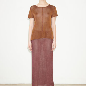 TL180 knitwear Jodi Knitted Skirt Vanise Bordo and Caramello 02