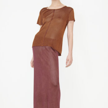 TL180 knitwear Jodi Knitted Skirt Vanise Bordo and Caramello 03