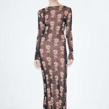 TL180 Knitwear Sibilla knitted Dress Nero and Pesca 01