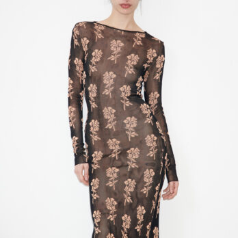 TL180 Knitwear Sibilla knitted Dress Nero and Pesca 02