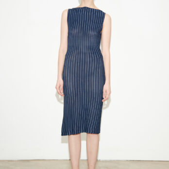 TL180 knitwear Alia Knitted Dress Gessato Navy and Panna 01