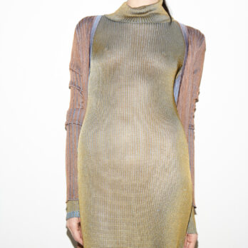 TL180 knitwear Clotilde Knitted Dress Vanise Oliva and celeste 03