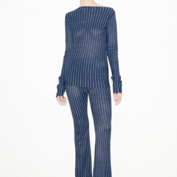 TL180 knitwear Dani Knitted Pants Gessato Navy and Panna 01