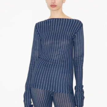 TL180 knitwear Jazz Knitted Top Gessato Navy and Panna 01