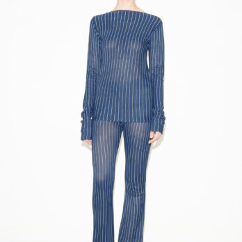 TL180 knitwear Jazz Knitted Top Gessato Navy and Panna 03