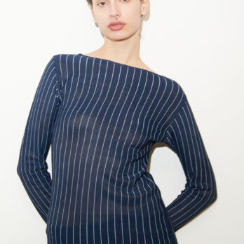 TL180 knitwear Jazz Knitted Top Gessato Navy and Panna 04