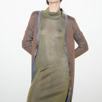 TL180 knitwear Leonie Knitted Long Cardigan Vanise Caramello and Celeste 02