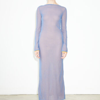 TL180 knitwear Lula Knitted Dress Celeste and Arancio 01