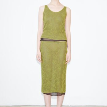 TL180 knitwear Romy Knitted Skirt Avocado and Cioccolato 02