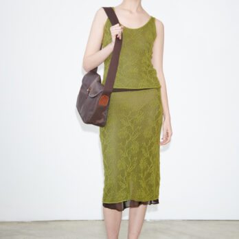 TL180 knitwear Romy Knitted Skirt Avocado and Cioccolato 03