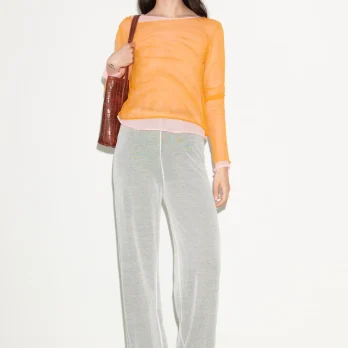 TL180 Knitwear Zeno Double Layer Knitted Pants Bianco and Nero 01