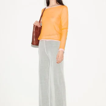 TL180 Knitwear Zeno Double Layer Knitted Pants Bianco and Nero 04