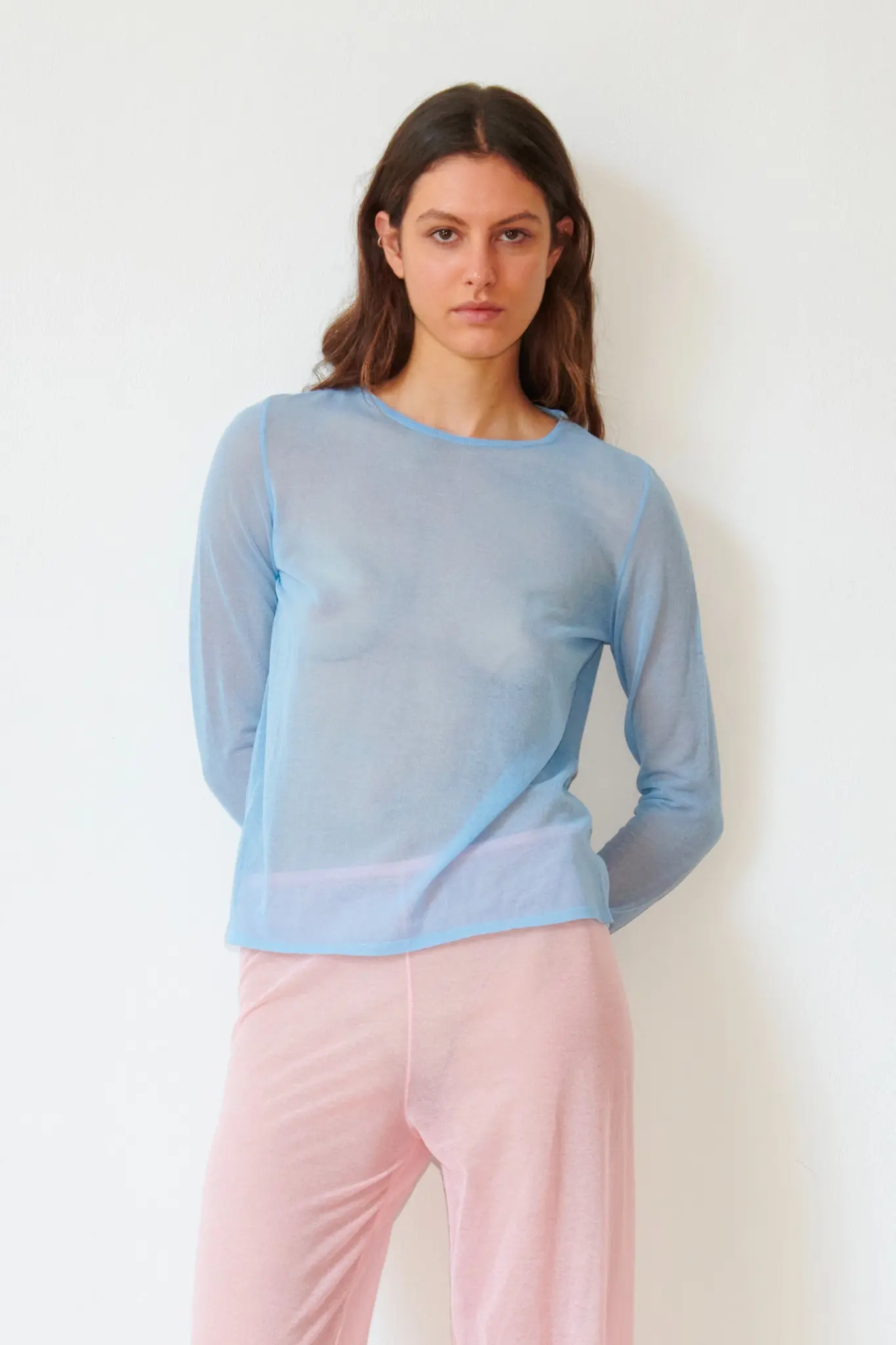TL180 Knitwear Giono Knitted Top Celeste 01