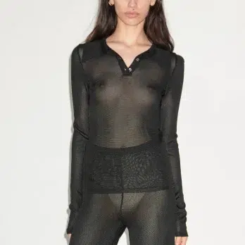 TL180 Knitwear Polo knitted top nero 01